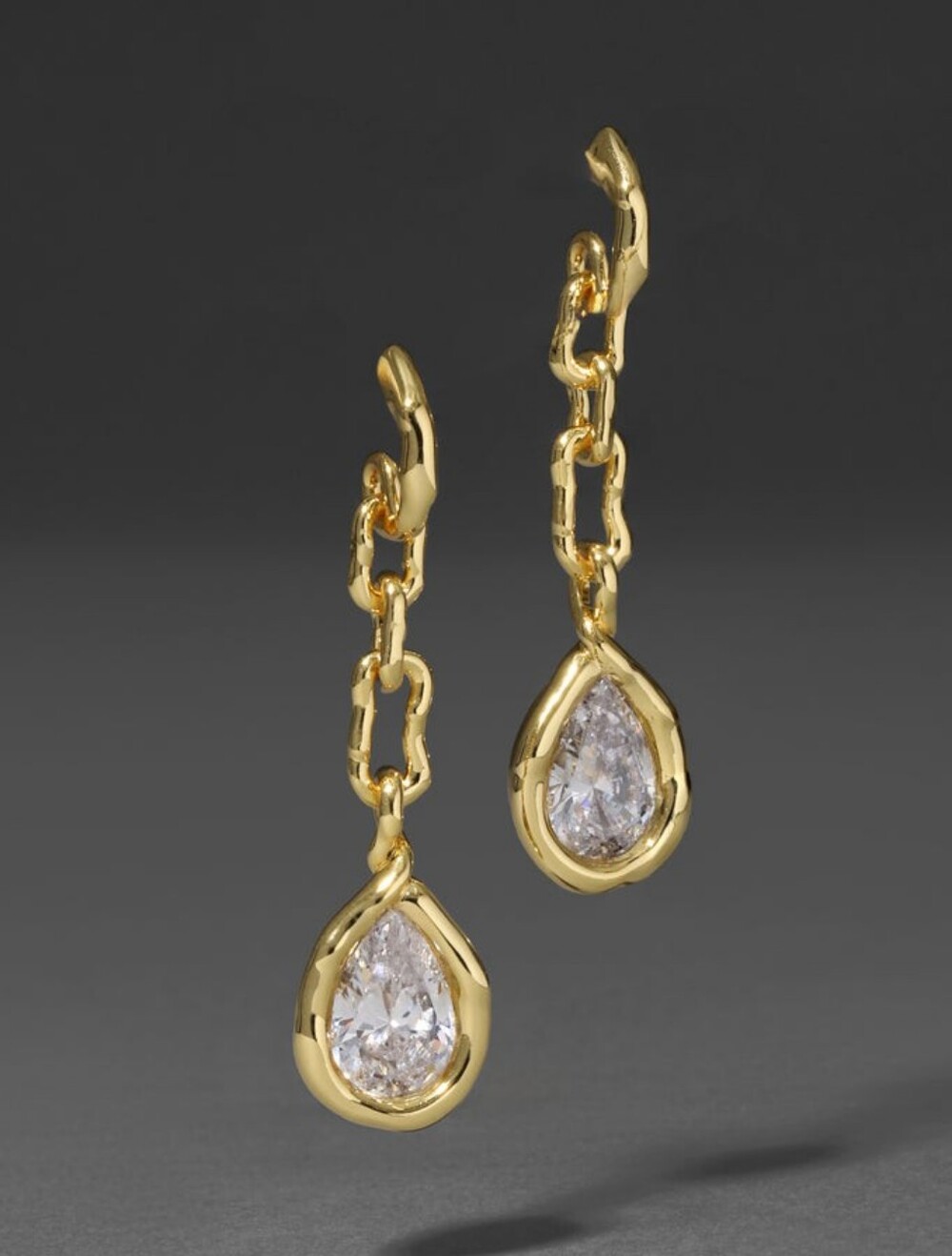 Alexis Bittar Asterales Gold Link Pear Drop Earring